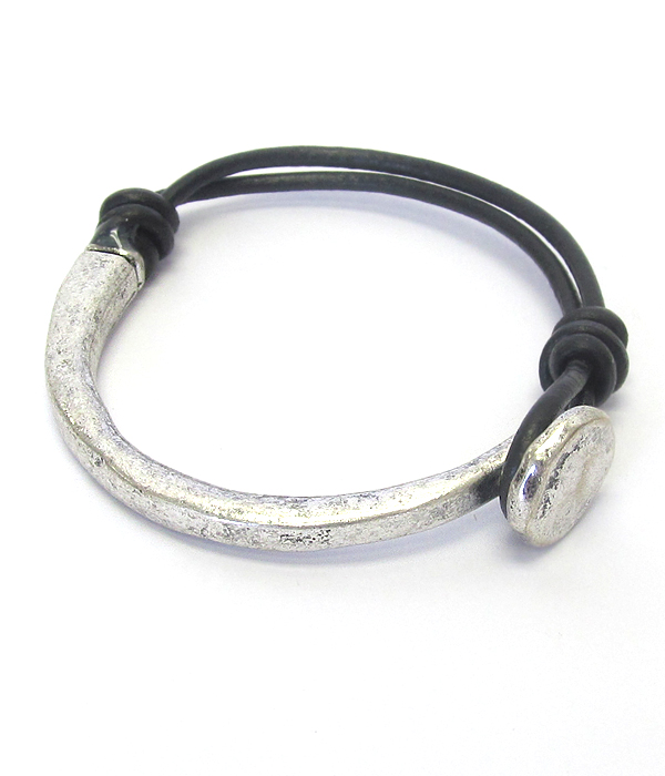 Metal and cord bracelet