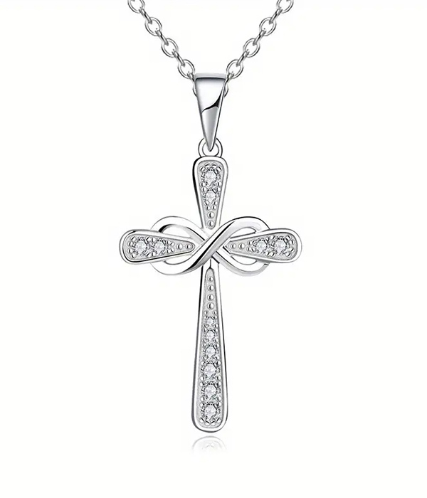 Infinity and cross pendant necklace