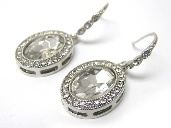 Austrian crystal oval drop earring