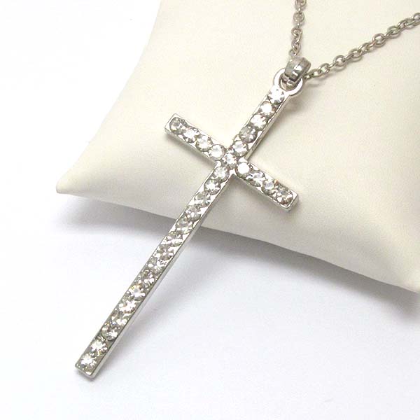 Crystal cross pendant necklace