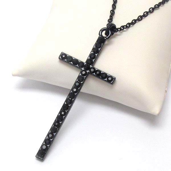 Crystal cross pendant necklace