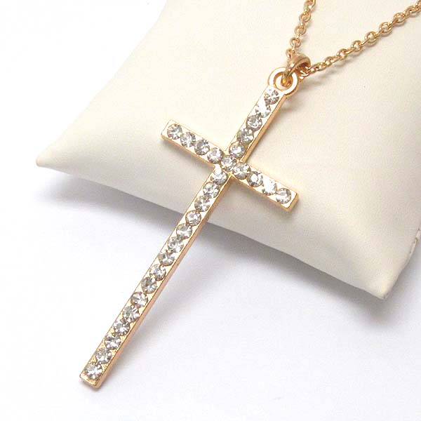 Crystal cross pendant necklace