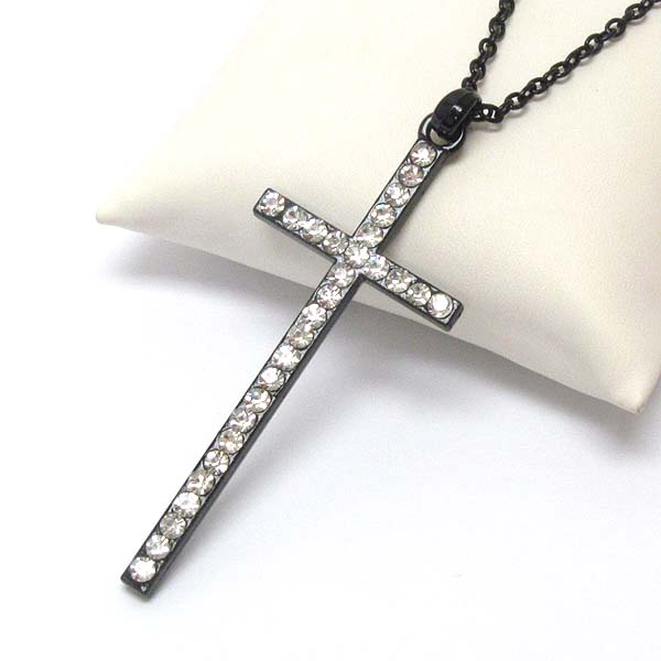 Crystal cross pendant necklace