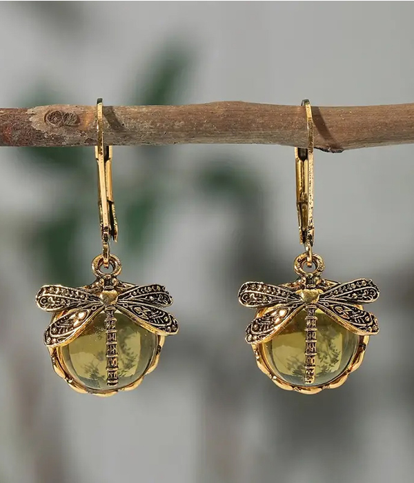 Vintage dragonfly earring