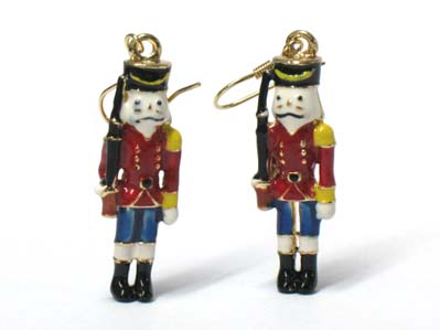 Christmas theme nutcracker fish hook earring