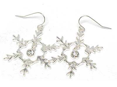 Christmas snowflack shape earring with crystal