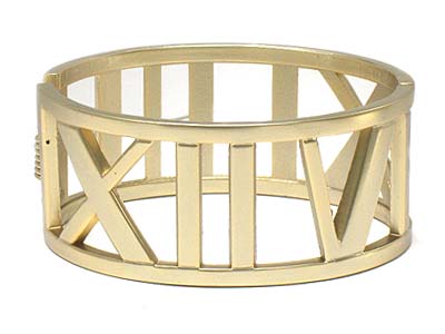 Roman number pattern hinge bangle