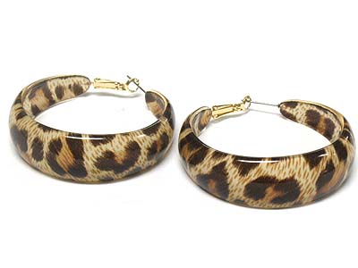 Animal skin pattern hoop earring - hoops