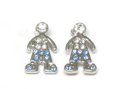 Crystal double boy earring 