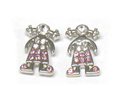 Crystal double girl earring 