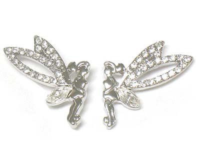 Crystal deco angel shape earring