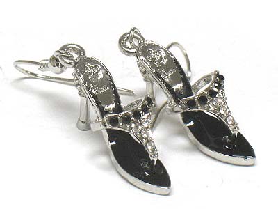 Crystal deco high heeled shoes earring