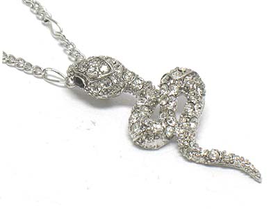 Crystal snake pendant necklace