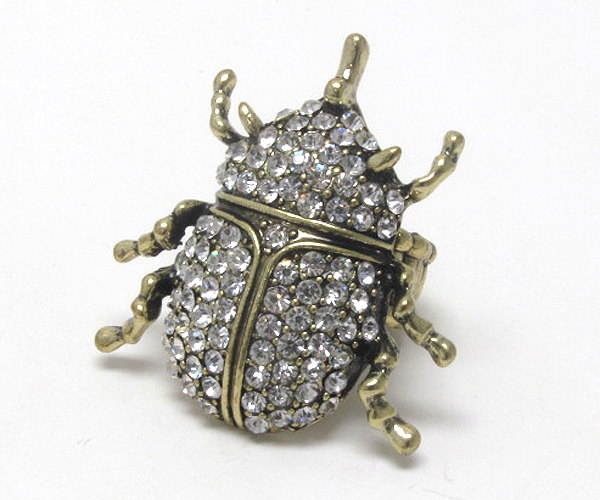 Fashion crystal antique bug strech ring