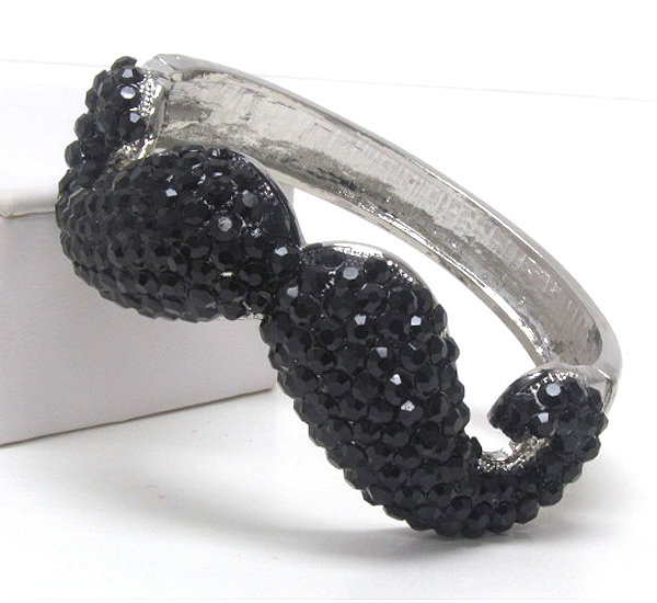 Crystal deco mustache hinge bangle