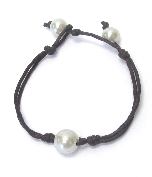 Freshwater pearl cord bracelet