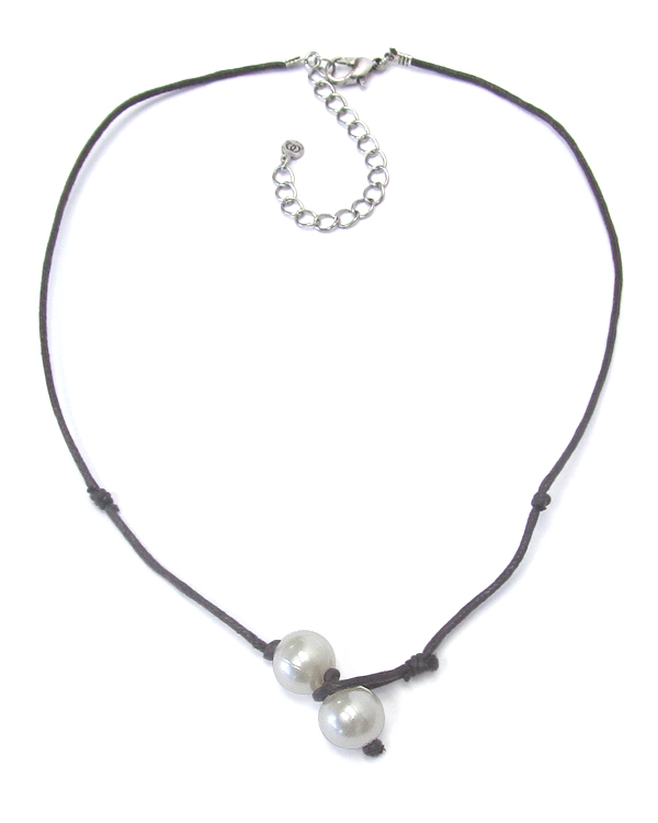 Freshwater pearl cord necklace