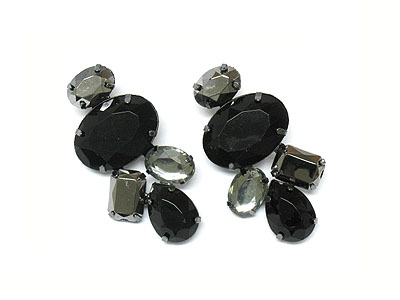 Multi epoxy stone stud earring