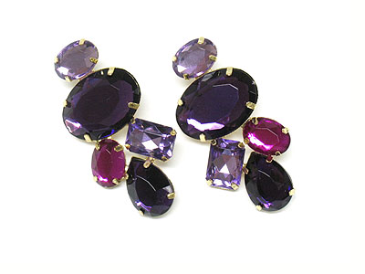 Multi epoxy stone stud earring