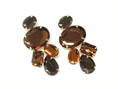 Multi epoxy stone stud earring