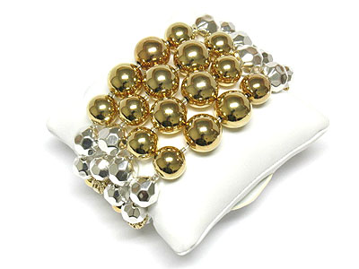 Multi metal ball bead stretch bracelet