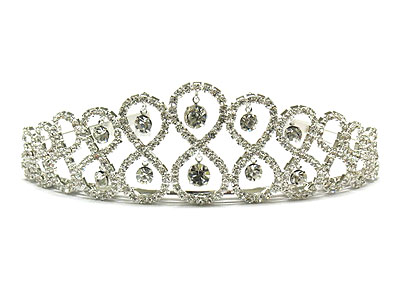 Rhinestone crown and ten dangling crystal tiara