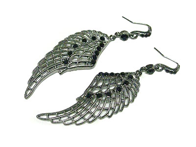 Crystal wing earring