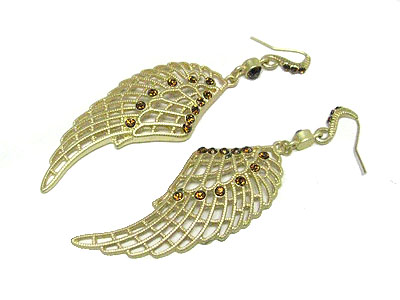 Crystal wing earring