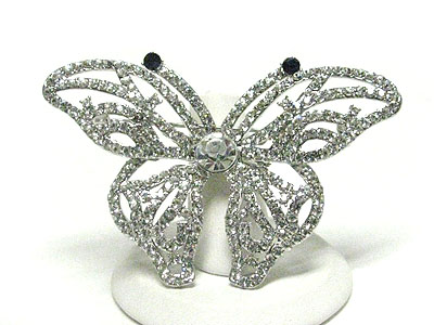 Rhinestone butterfly brooch