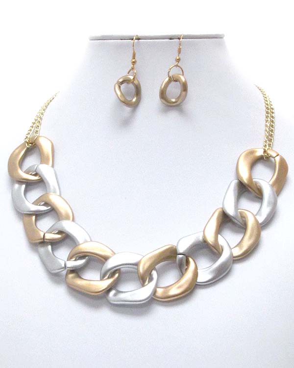 Acrylic thick chain necklace earring set