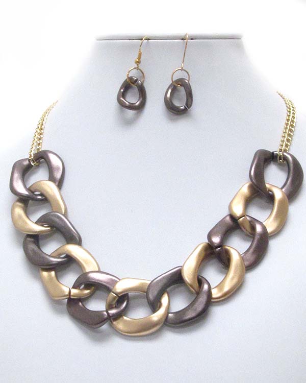 Acrylic thick chain necklace earring set