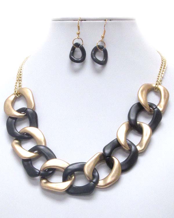 Acrylic thick chain necklace earring set