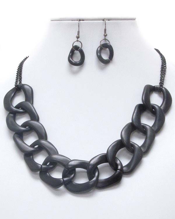 Acrylic thick chain necklace earring set