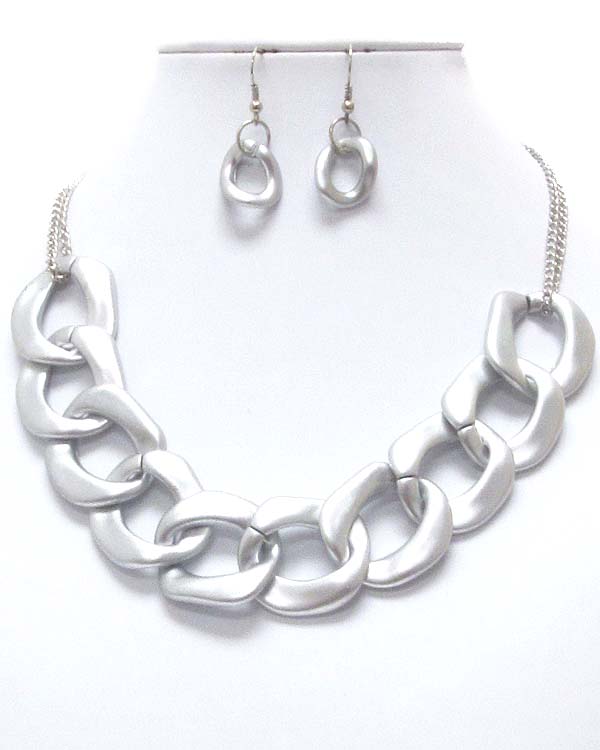 Acrylic thick chain necklace earring set