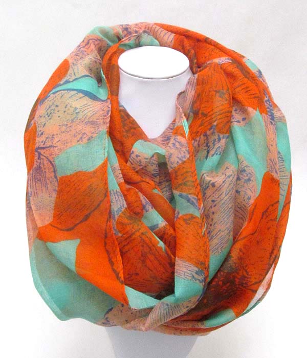 Flower print infinity scarf