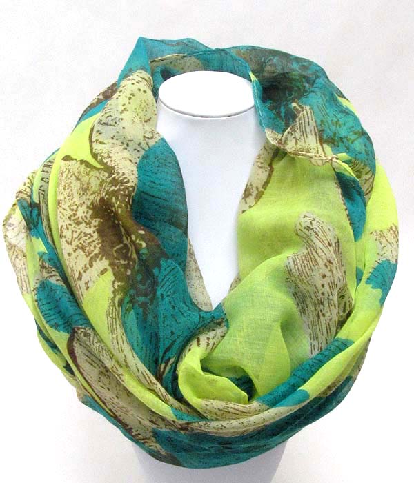 Flower print infinity scarf