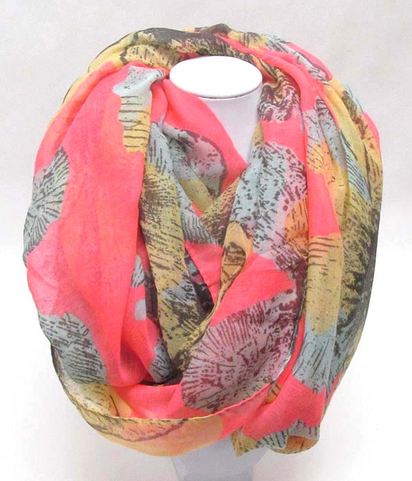 Flower print infinity scarf