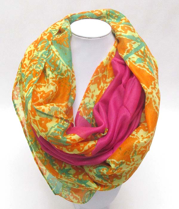 Flower print infinity scarf