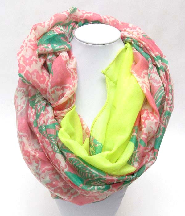 Flower print infinity scarf