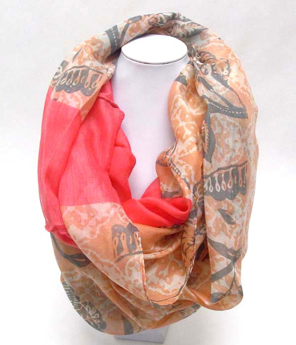 Flower print infinity scarf