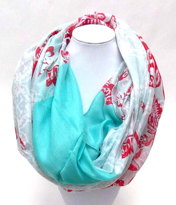 Flower print infinity scarf