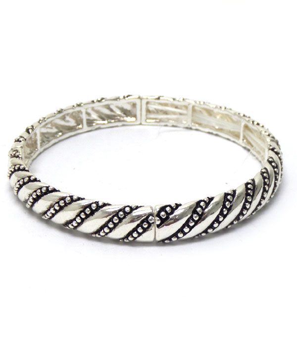 Texture metal casting bracelet