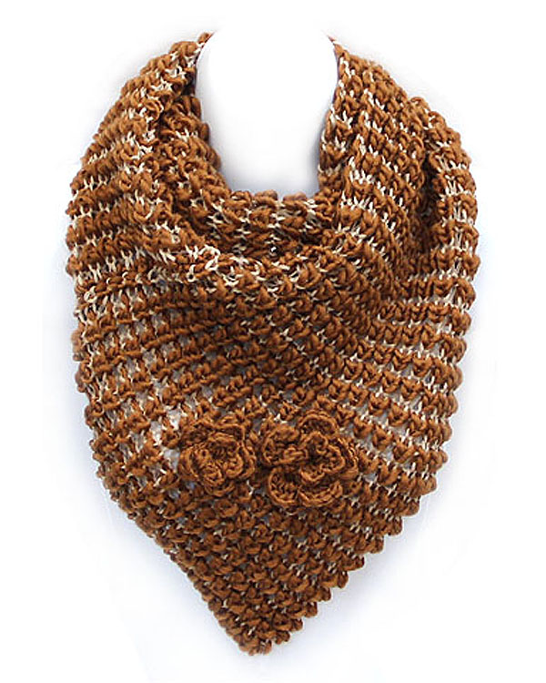 Crochet knitted loop scarf