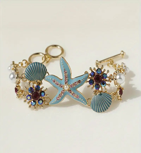 Sealife theme starfish toggle bracelet