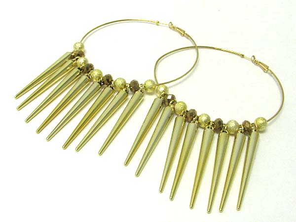 3.5 inch hoop metal spike basketball wives inspired earring? - hoops