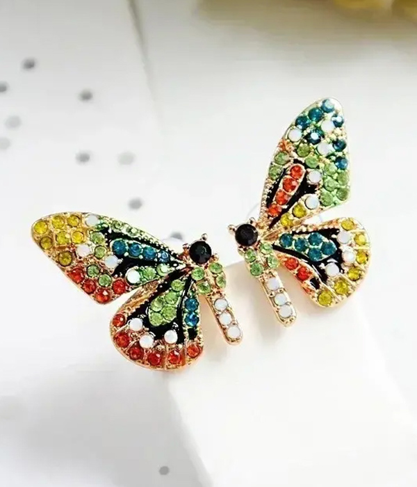 Crystal butterfly earring