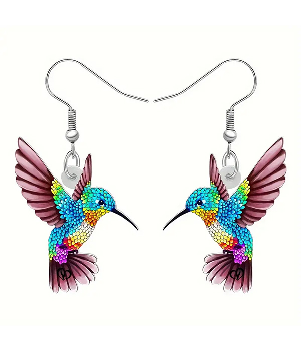 Acrylic hummingbird earring