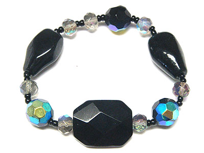 Semi precious stone stretch bracelet