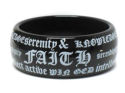 Acryl message printed bangle - faith