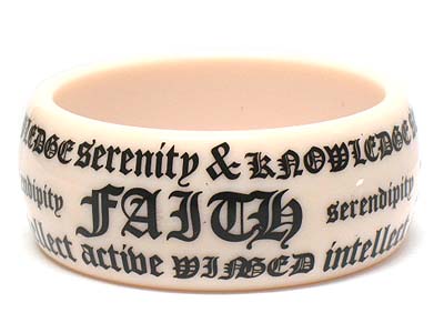 Acryl message printed bangle - faith 